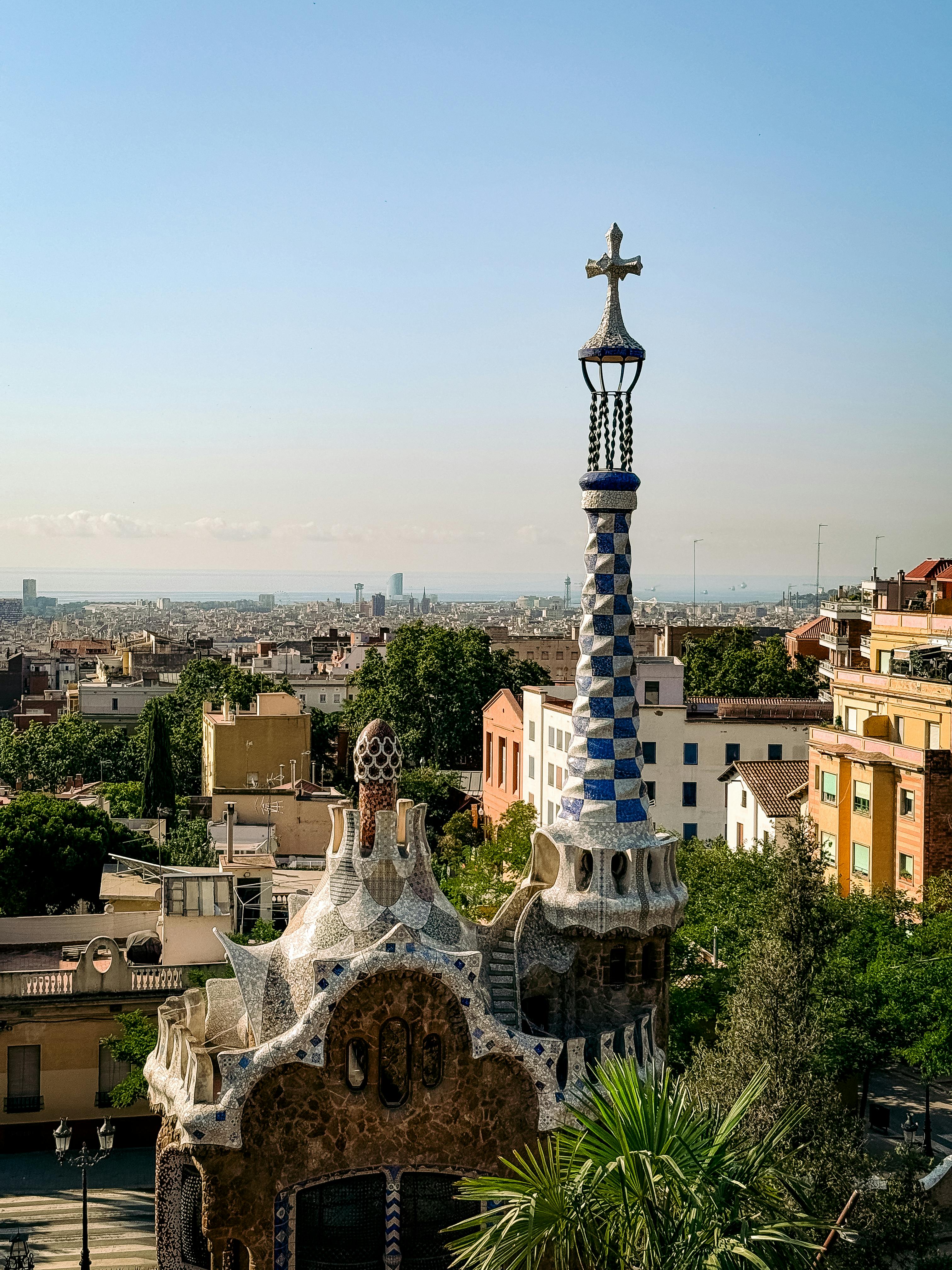 Barcelona rooftop view from Park Guell.