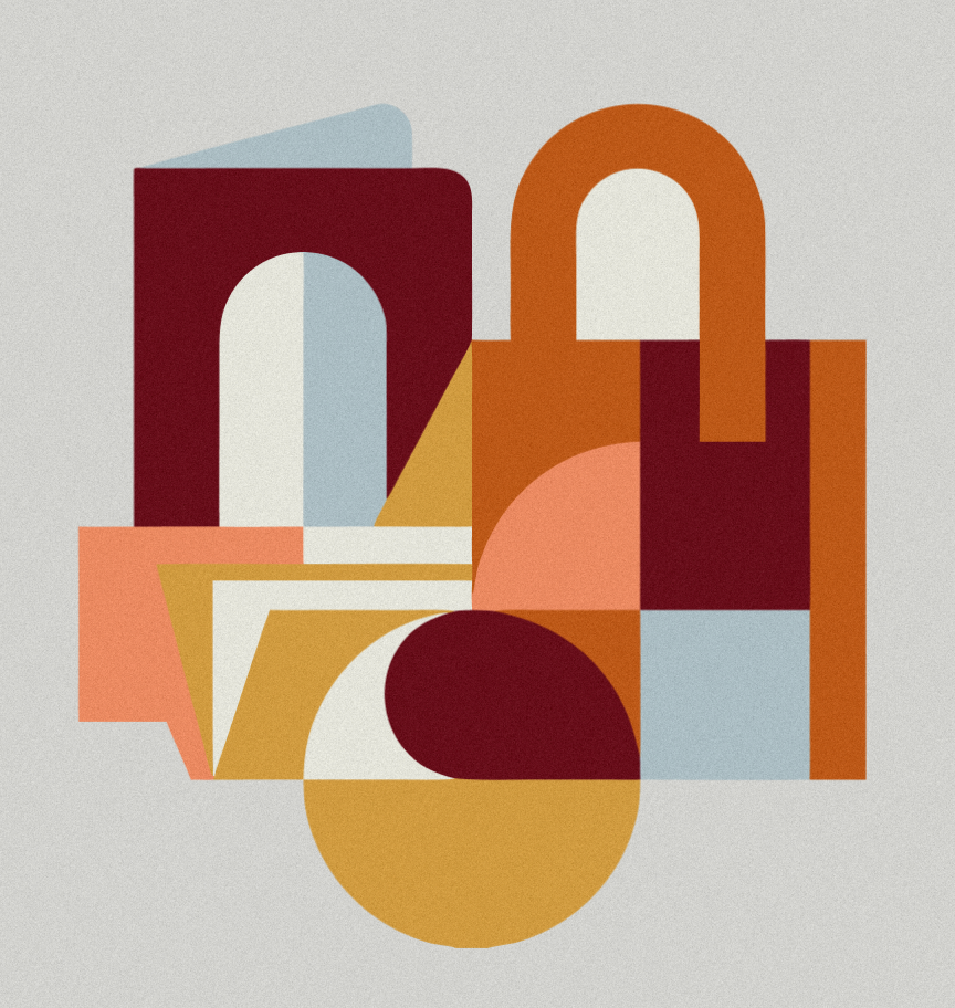 Abstract concierge artwork from the Flora services design.