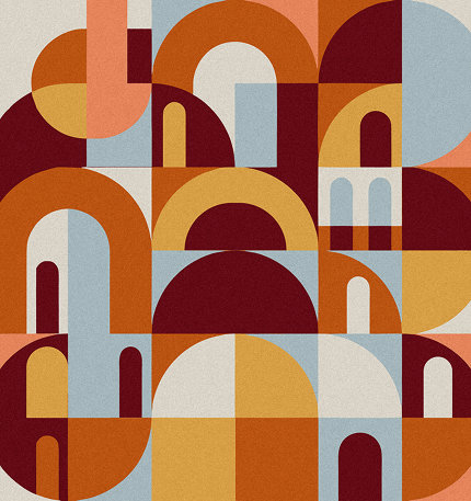 Abstract relocation artwork from the Flora services design.